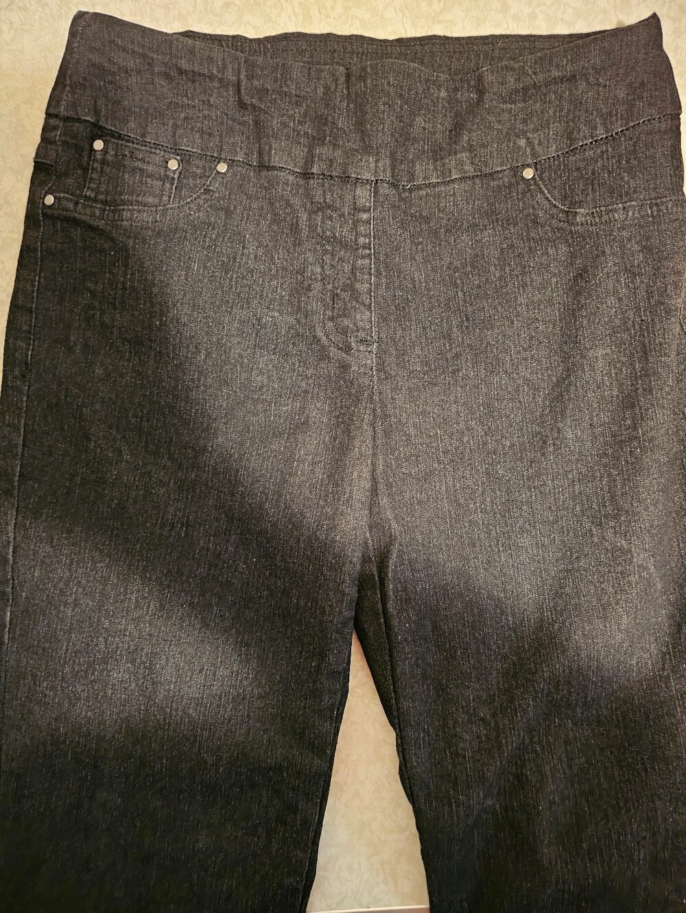 Ladys Ruby Rd Petite Black Wash Pull-On Jeans Pants Sz. 6P - Picture 2 of 4